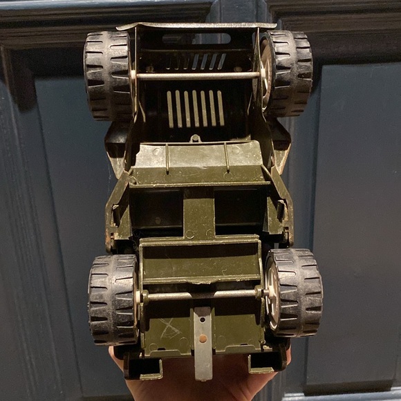 RARE Vintage TONKA  Army Military Green JEEP Truck Pressed Metal 1970's - Picture 7 of 16